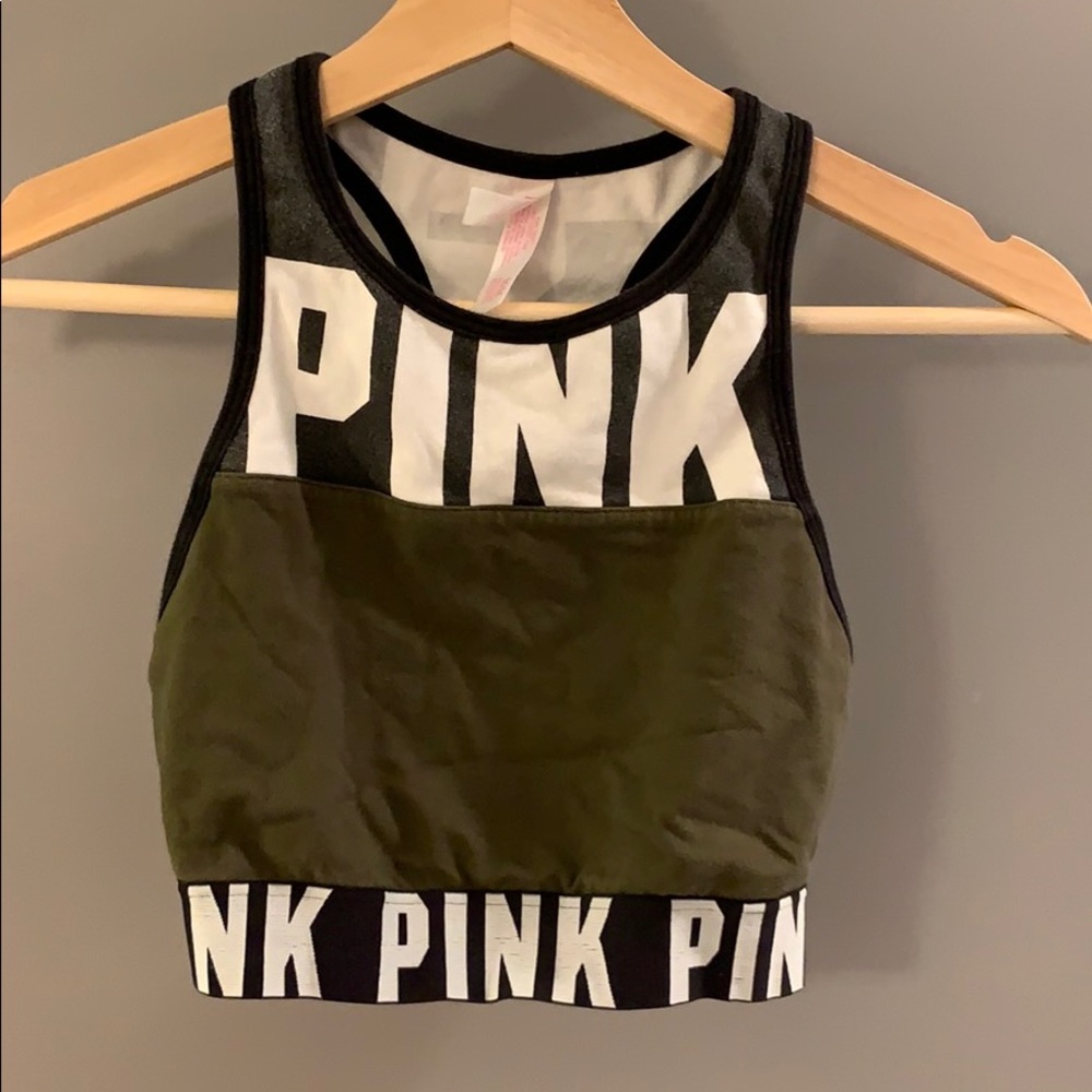Pink Victoria’s Secret sports bra